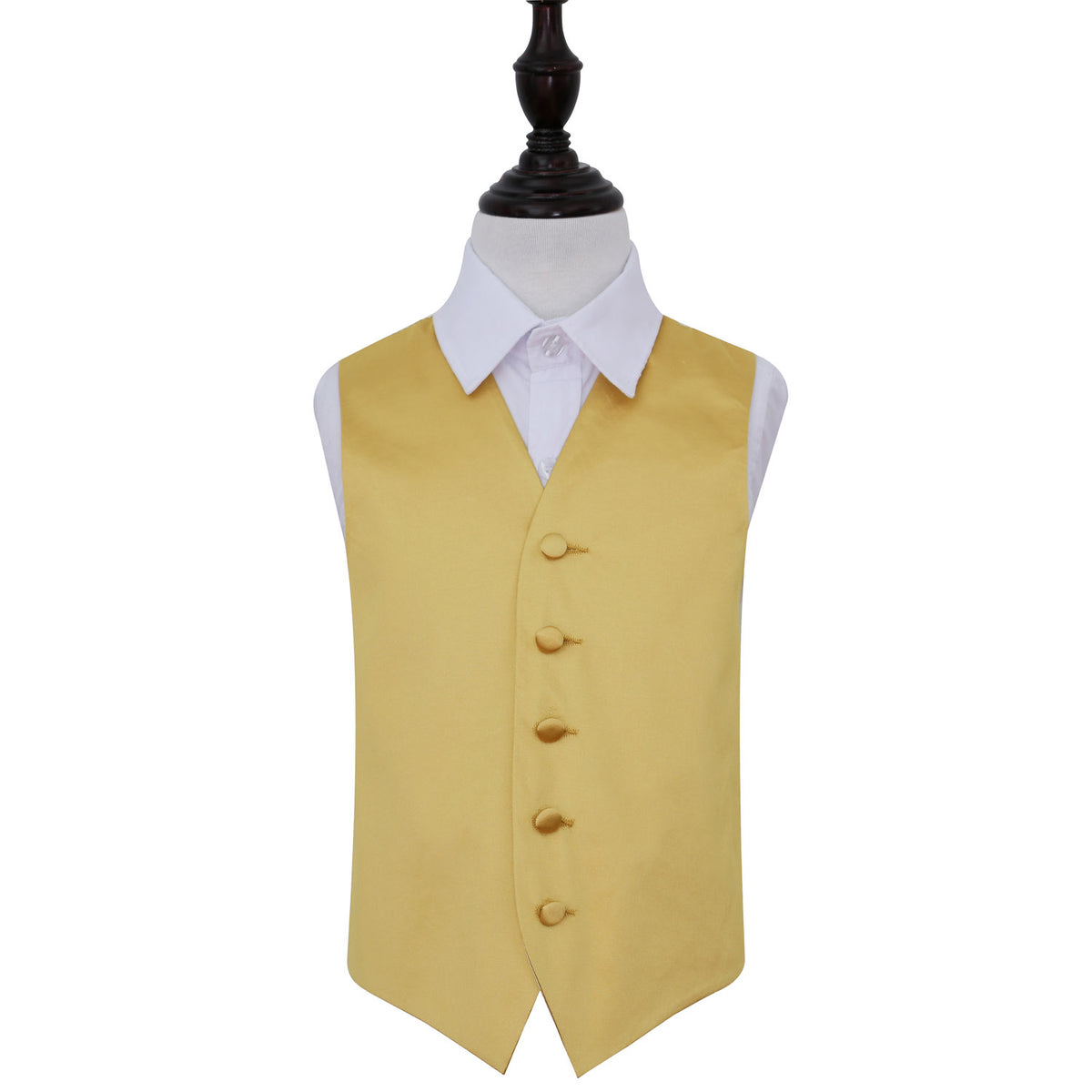 Plain Satin Waistcoat - Boys - Gold, 24'