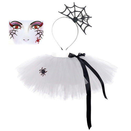 Children Girls’ Halloween Costume Set: Cosplay Tulle Skirt with