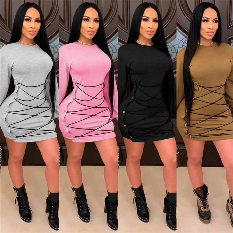 Autumn Dress Women 2020 Sexy Long Sleeve Slim Elastic Bodycon Bandage