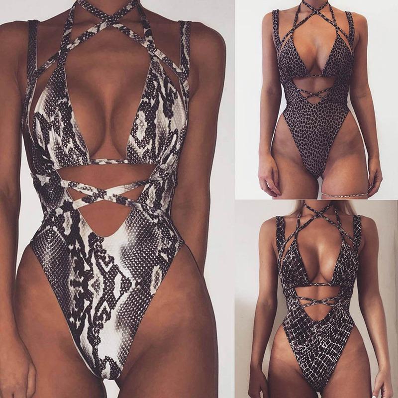 New fashion Siamese sexy backless swimsuit bikini women leopard