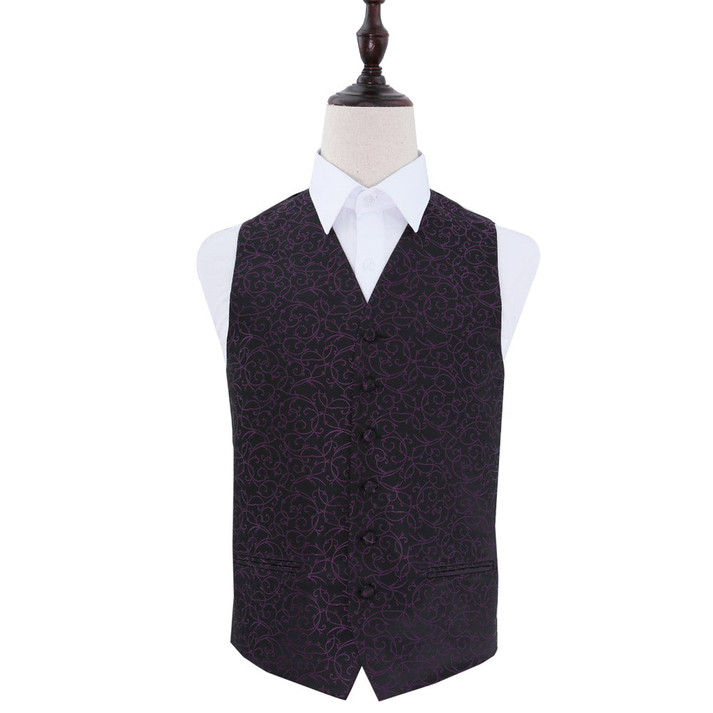 Swirl Waistcoat - Black & Purple, 36'