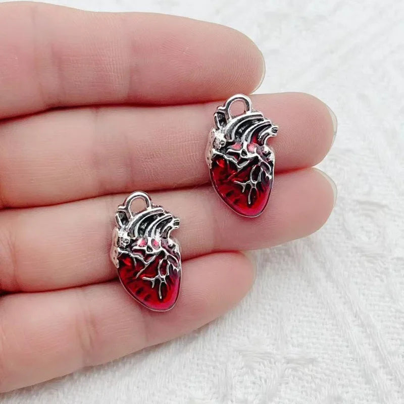 10pcs Dark Gothic Exaggerated Heart Cross Sword Pendant DIY Handmade Bracelet Necklace Bead Accessories Material