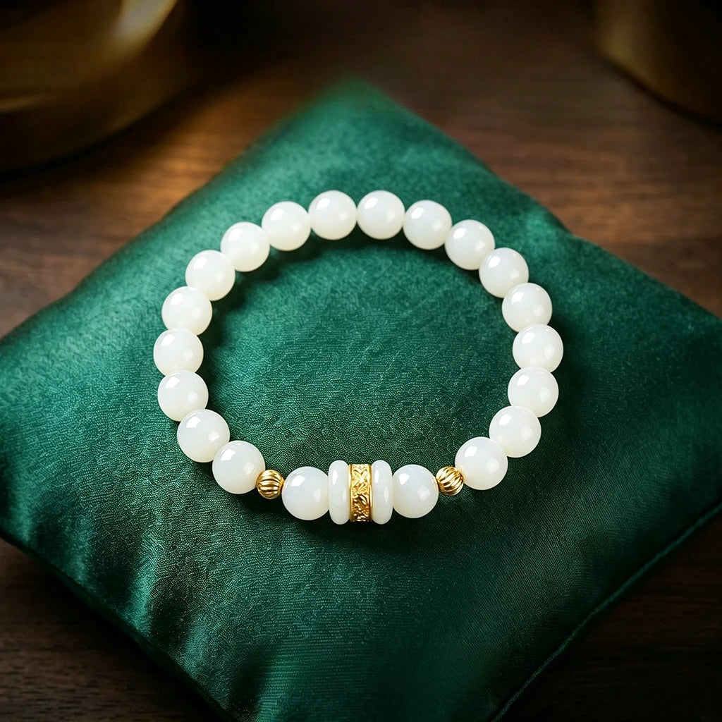 Natural Green Hetian Jade Bracelet Real Jasper Nephrite Jewelry Beads Bangle Amulet Charm Carved Gemstone Luxury Gifts for Women