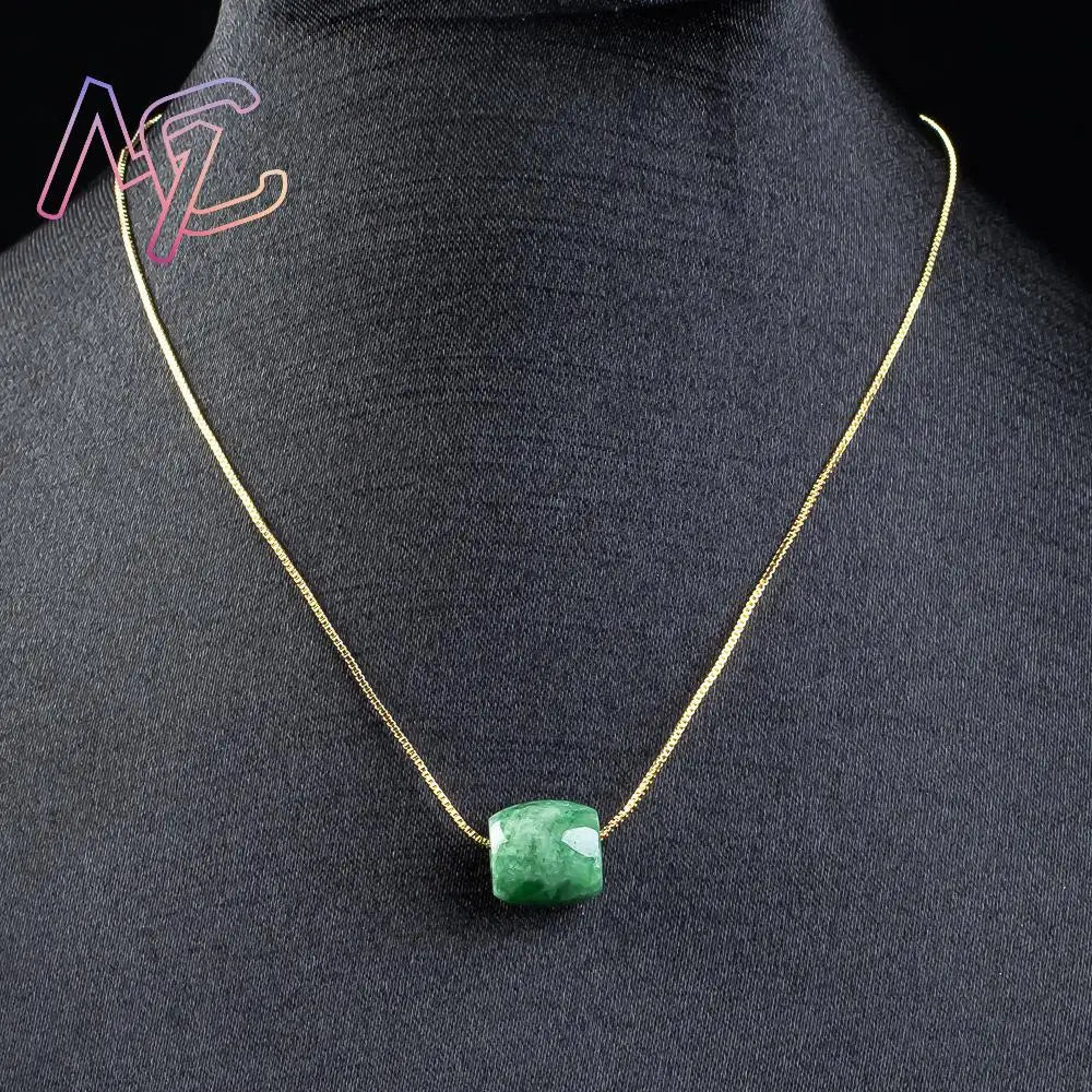 Natural Real Jade Bead Pendant Myanmar Jadeite Necklace Designer Amulet Fashion Luxury Vintage Gemstone Gifts for Women
