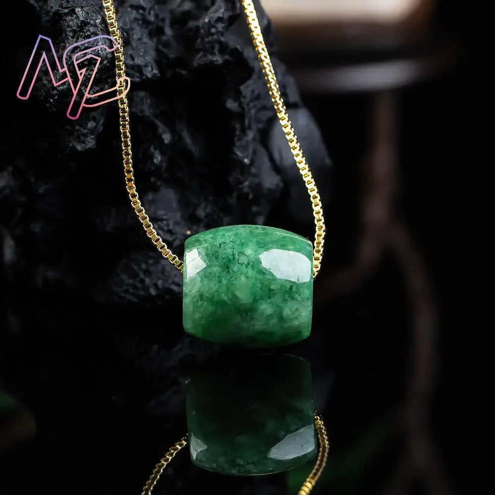 Natural Real Jade Bead Pendant Myanmar Jadeite Necklace Designer Amulet Fashion Luxury Vintage Gemstone Gifts for Women