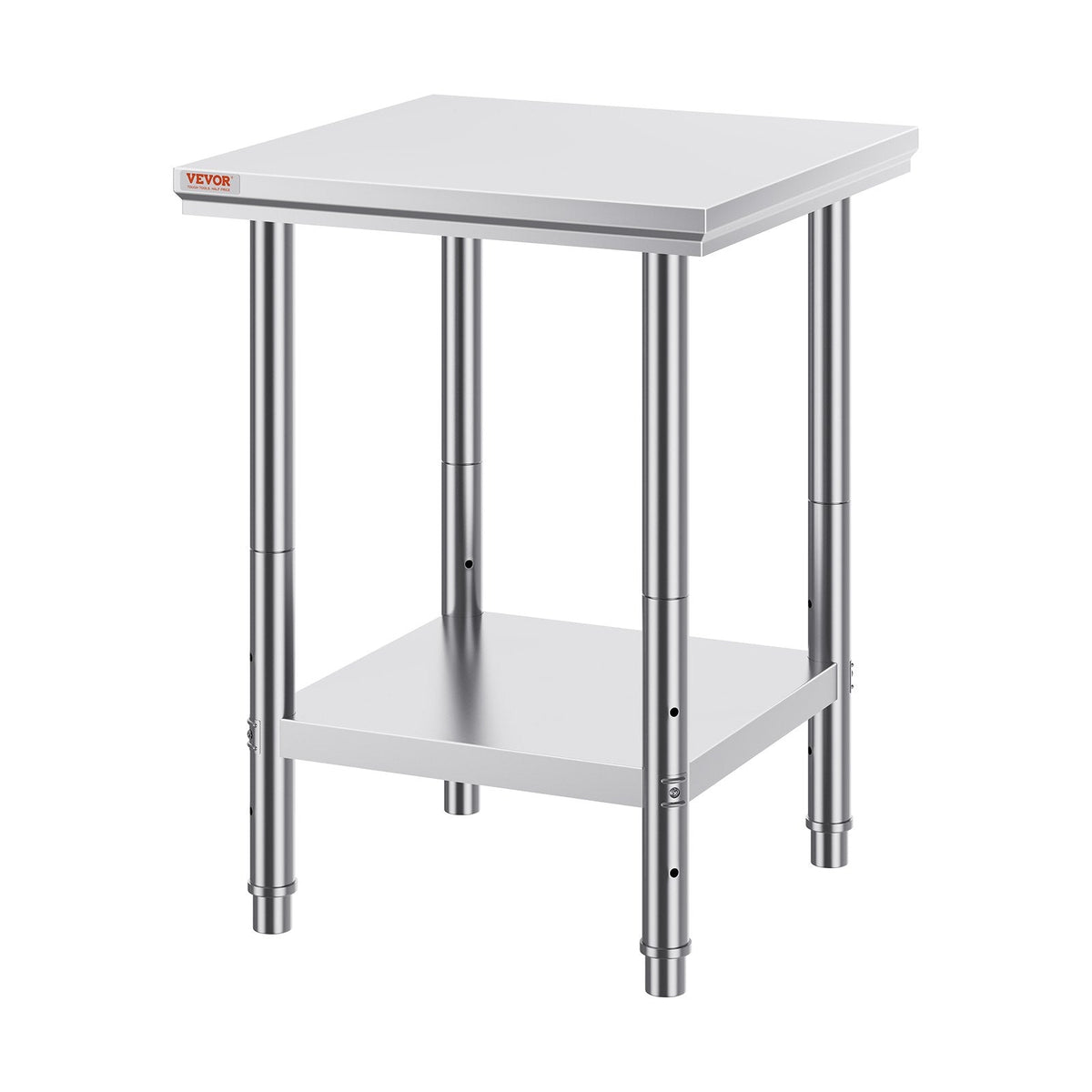 VEVOR Stainless Steel Prep Table, 24 x 24 x 31 Inch, 700 lbs Load