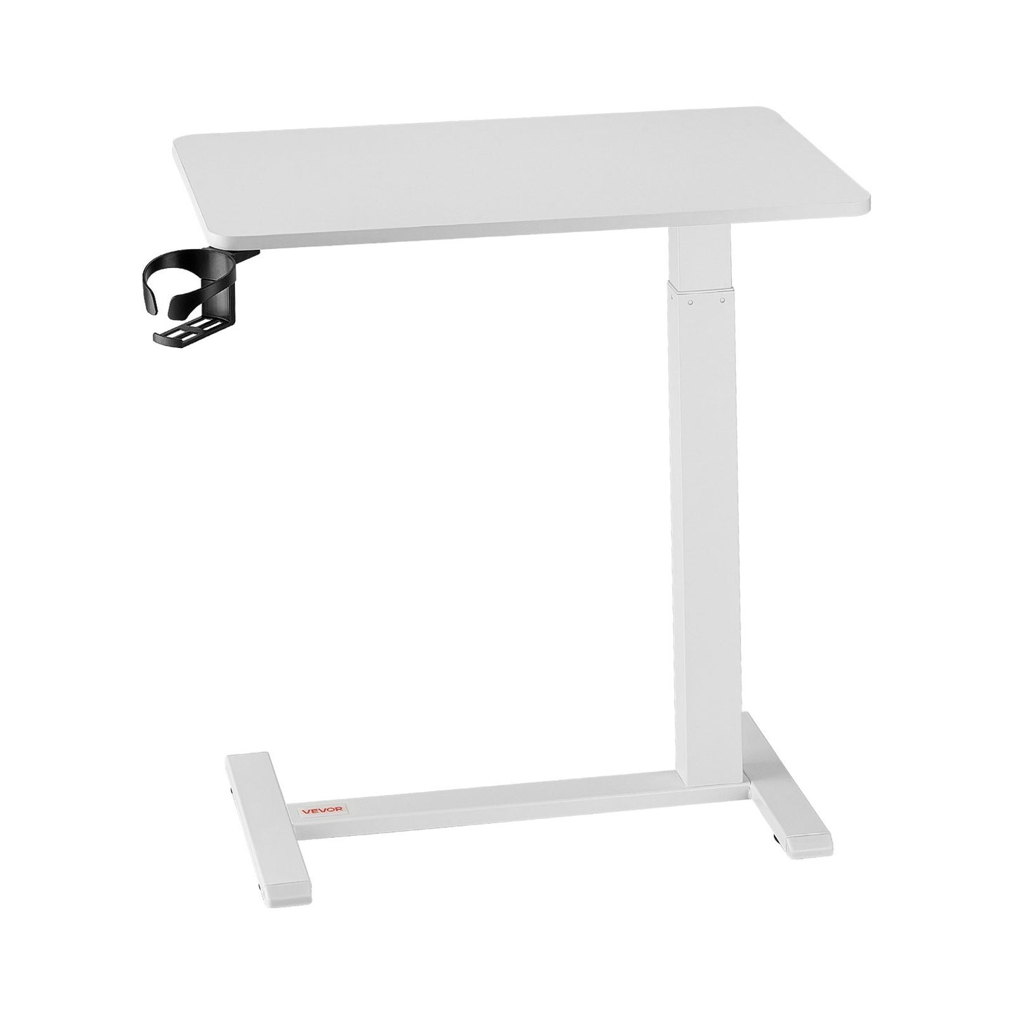 Overbed Table, Mobile Bed Side Table with 4 Hidden Wheels, Height