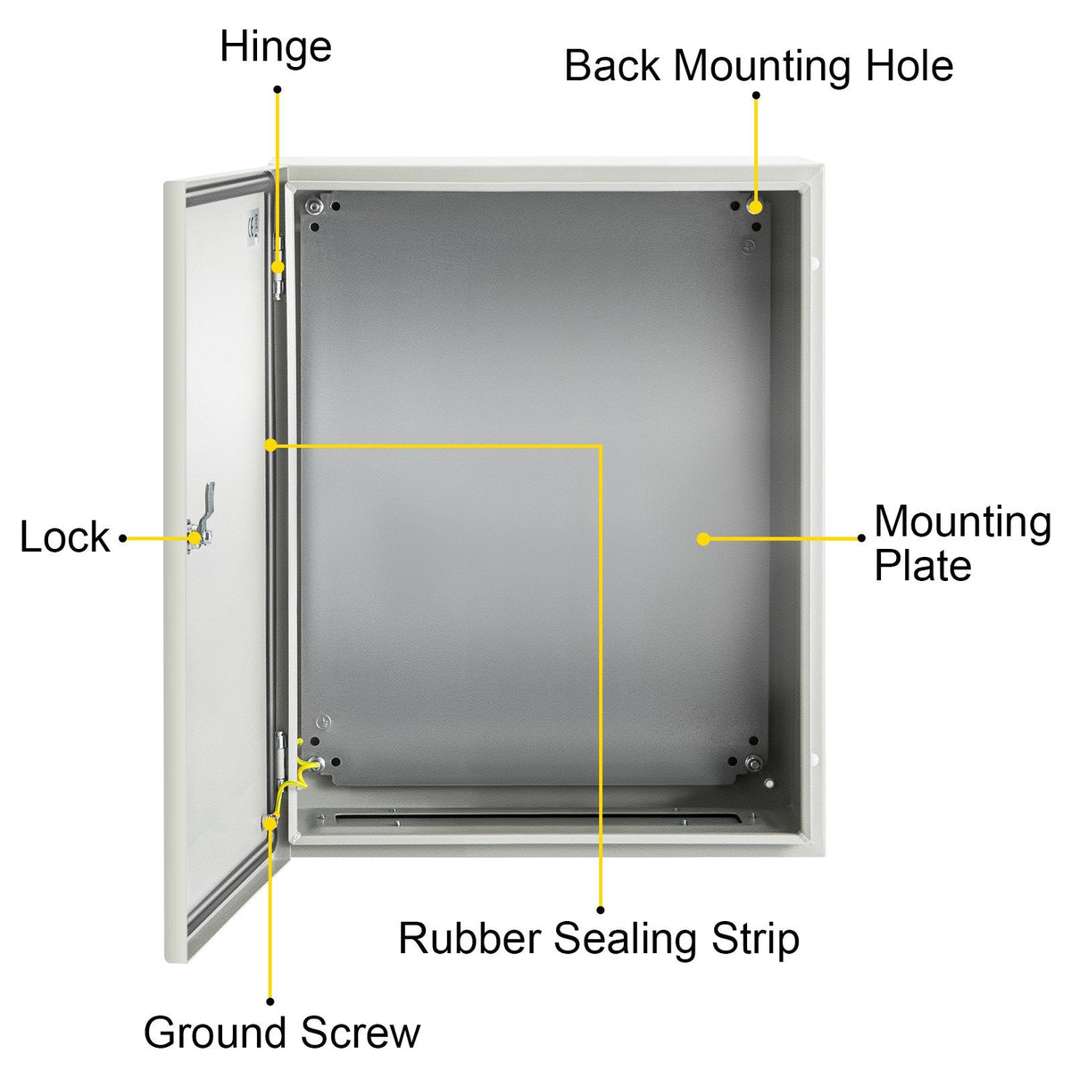 VEVOR NEMA Steel Enclosure, 50x40x20 cm NEMA 4X Steel Electrical Box,