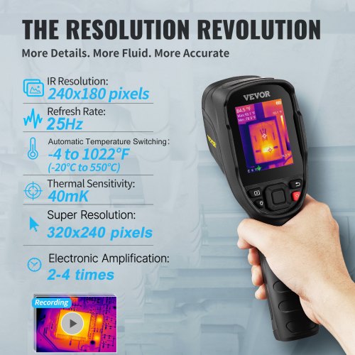 VEVOR Thermal Imaging Camera, 320 x 240 Pixels Super Resolution with