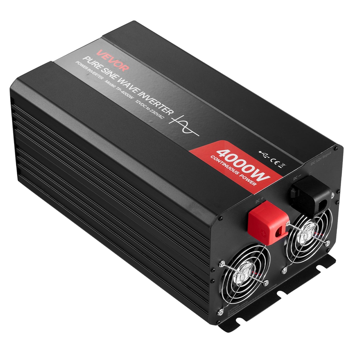 4000W Power Inverter, 12V DC to 230V AC Pure Sine Wave Inverter, Solar