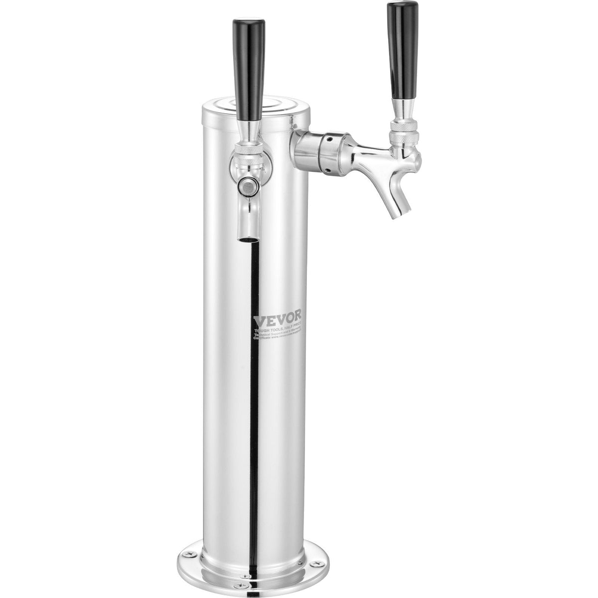VEVOR Dual Taps Draft Beer Tower Dispenser, Stainless Steel Keg Beer