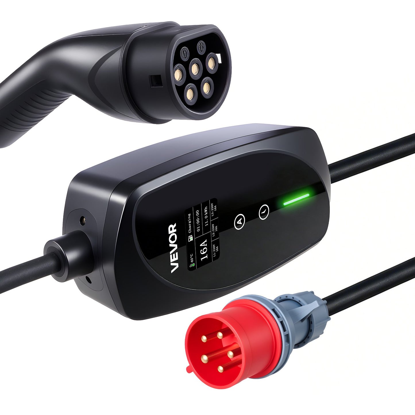 Mobile Wallbox, 11 kW 16A, Type 2 Portable EV Charger, 3 Phase