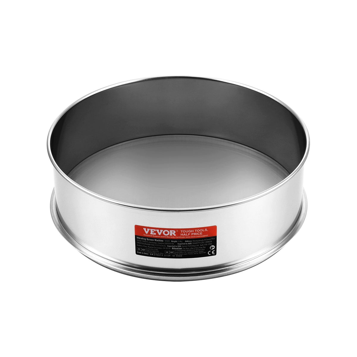 VEVOR Flour Sieve Fine Mesh, 80 Mesh Flour Sifter, 304 Stainless Steel