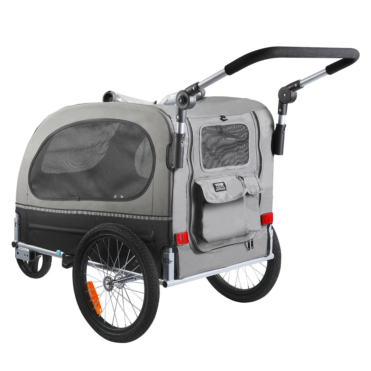 VEVOR Dog Bike Trailer, Supports up to 88 lbs, 2-in-1 Pet Stroller