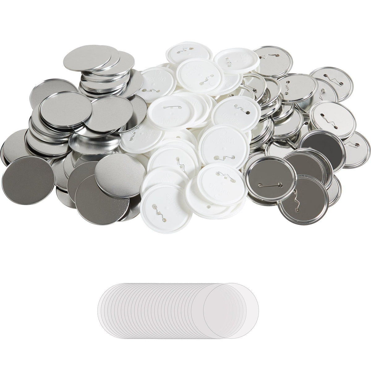 VEVOR 200 Sets 3 inch 75mm Pin Back Button Parts, DIY Round Button