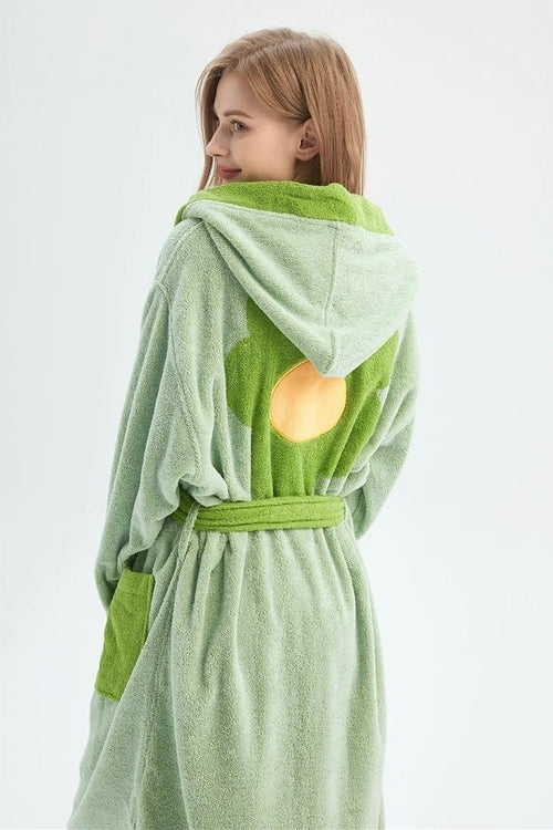 Whimsical Ultra Soft Sunflower Hooded Bathrobe - 100% Organic