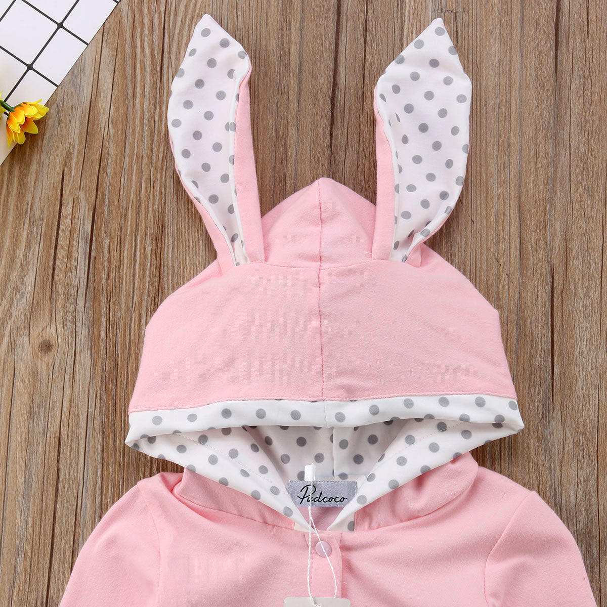 0 18M Baby Pink Ear Hooded Clothes Newborn Kids