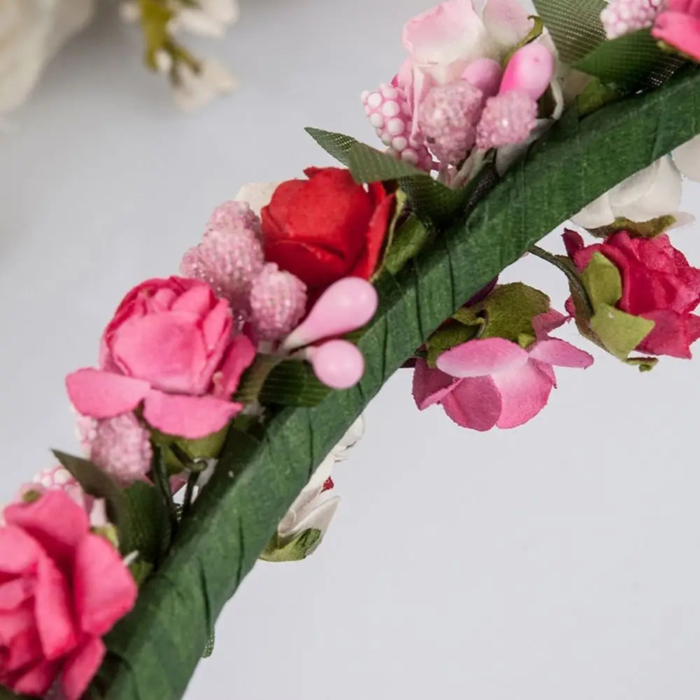 Princess Headpiece Wreath Flower Garland Floral Headband Party Wedding Festival Decor Bride Headband