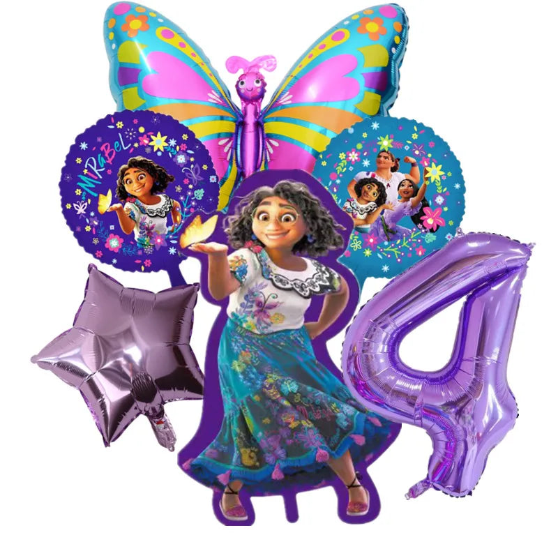 Disney Encanto Mirabel Isabella Party Balloons Set 32inch Purple Number Foil Balloons For Kids 1 2 3th Birthday Decor Air Globos