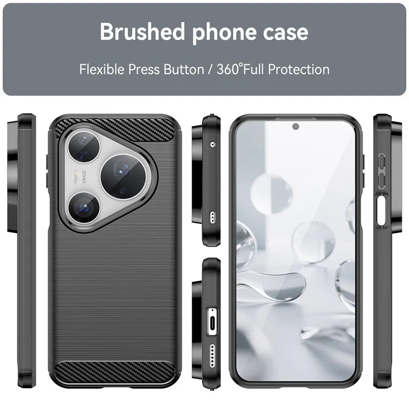 For Huawei Pura 80 Ultra Case Huawei Pura 80 Pura 80 Pro+ Ultra Cover Shockproof Brushed TPU Anti-Slip Silicone Protective Cover