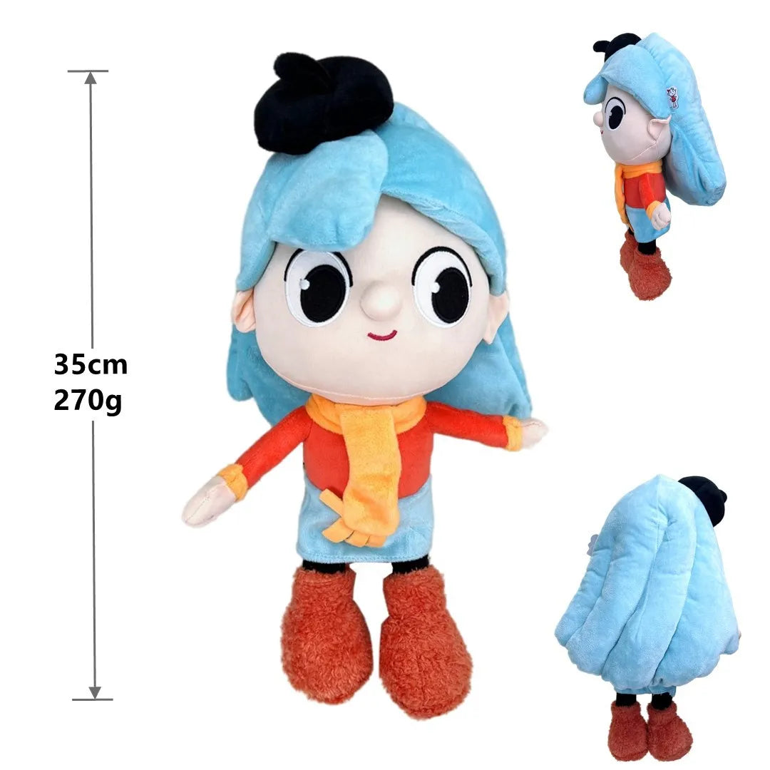 Hilda twig Adventure King Hilda Plush Toy Blue Hair Girl Goes to Town Doll Children's Birthday Gift for Friends