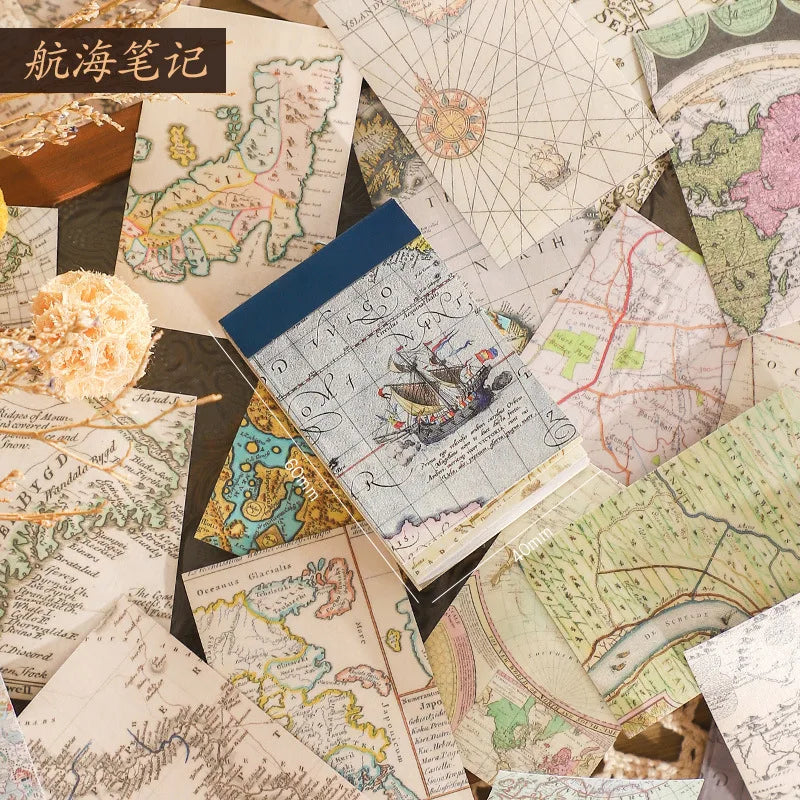 50 pcs/lot Vintage Stickers book Creativity Decorative collage Scrapbooking material  hand made DIY Scrapbooking accessories