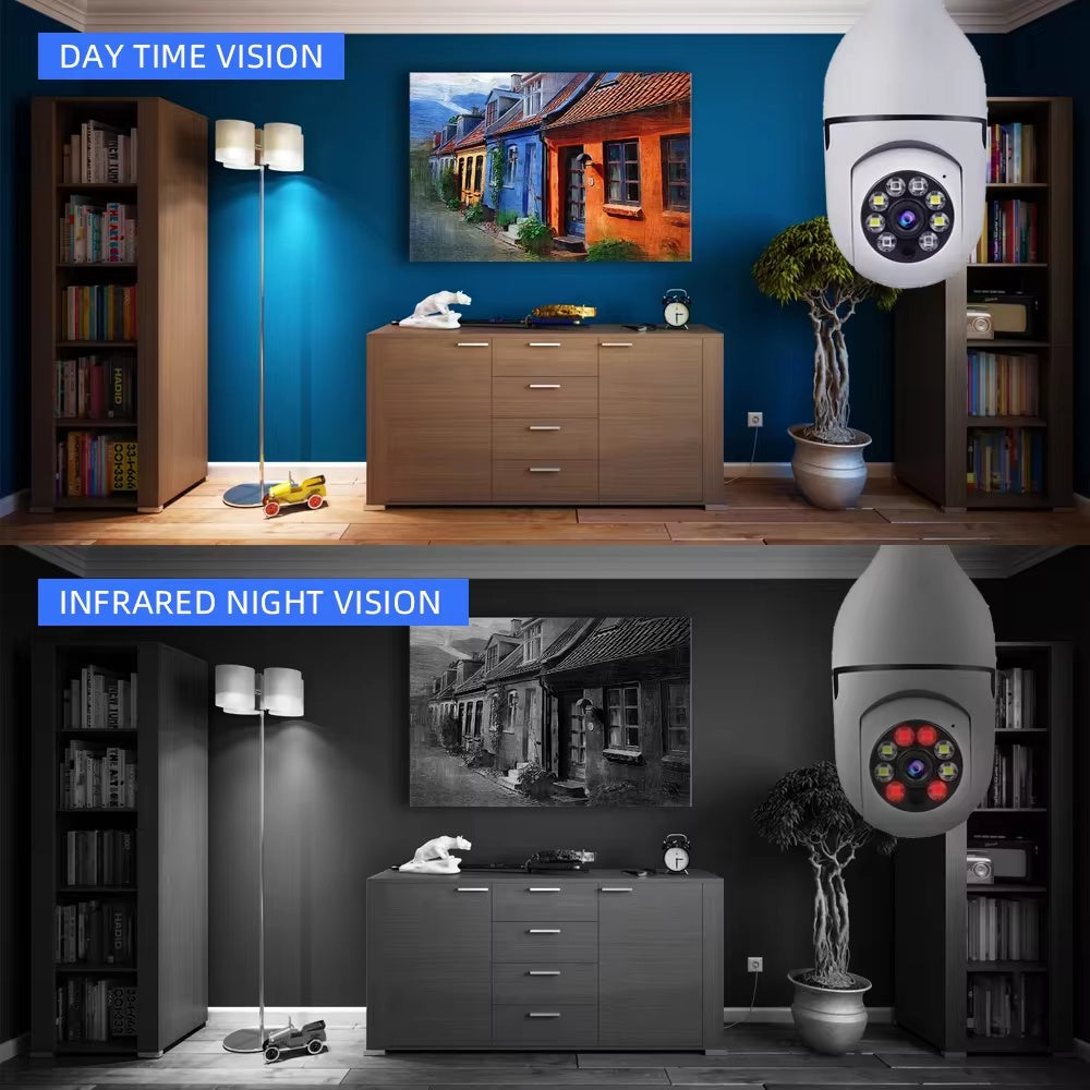 Smart Home Security PTZ Camera Wireless Lights 360 Degree Night Vision