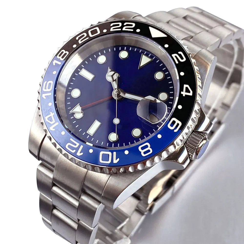 Tandorio custom  40mm luxury Sapphire Glass NH34A Automatic Men Mechanical Watch Date 20ATM Diver Roating Bezel Luminous