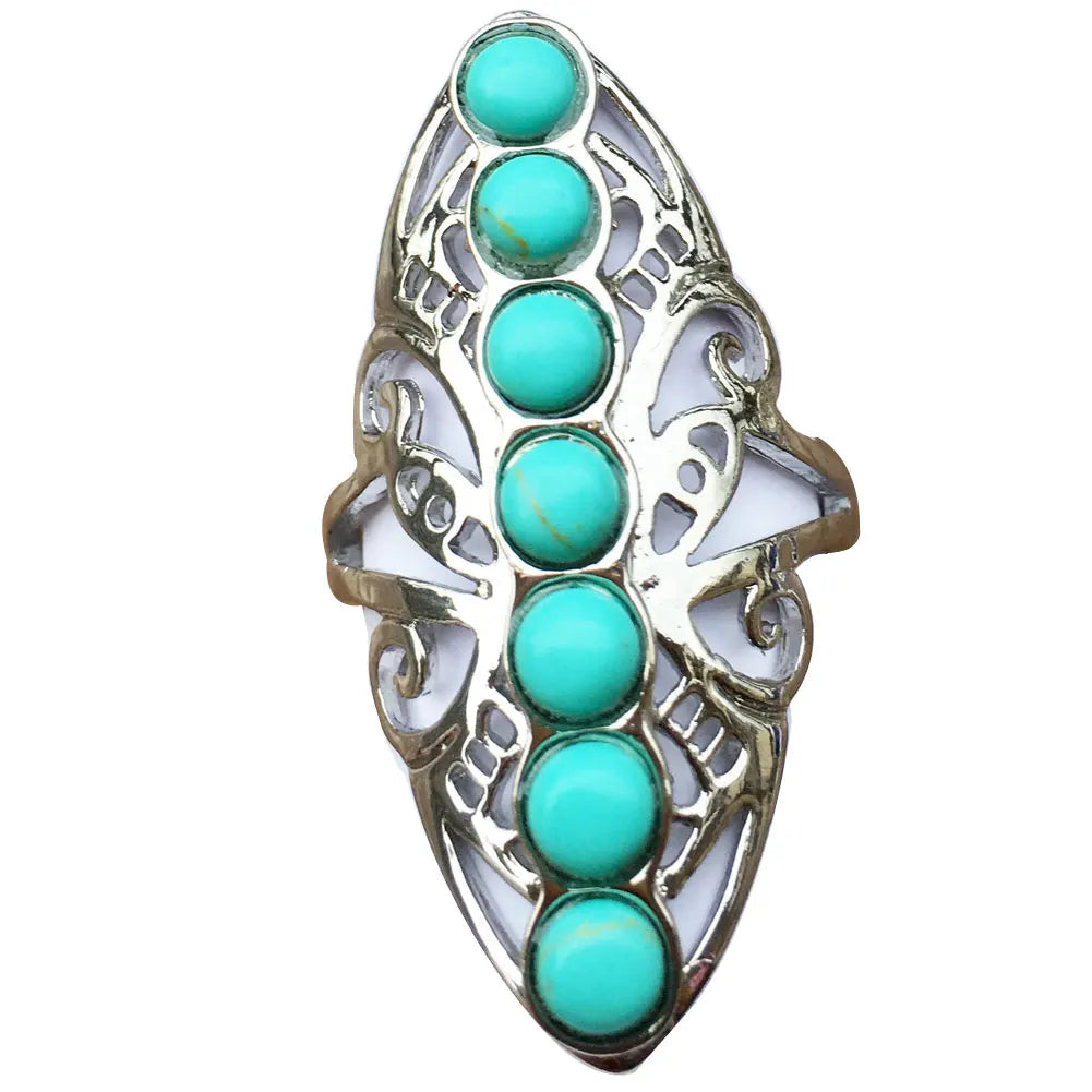 Malachite Lapis Lazuli Tiger Eye Malachite Goldstone Opal Unakite Carnelian Crystal Women Men Art  Ring  Adjust Size PWB791