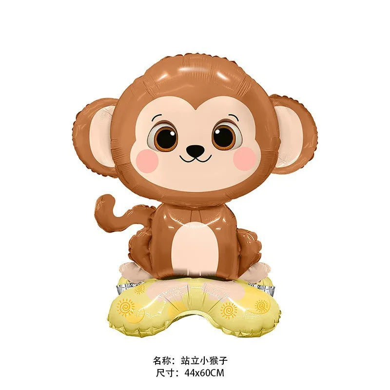 1pcs Jungle Party Cake Topper Safari Animals Figures Toys Picks Wild Jungle Animals Theme Baby Shower Happy Birthday Cake Decor