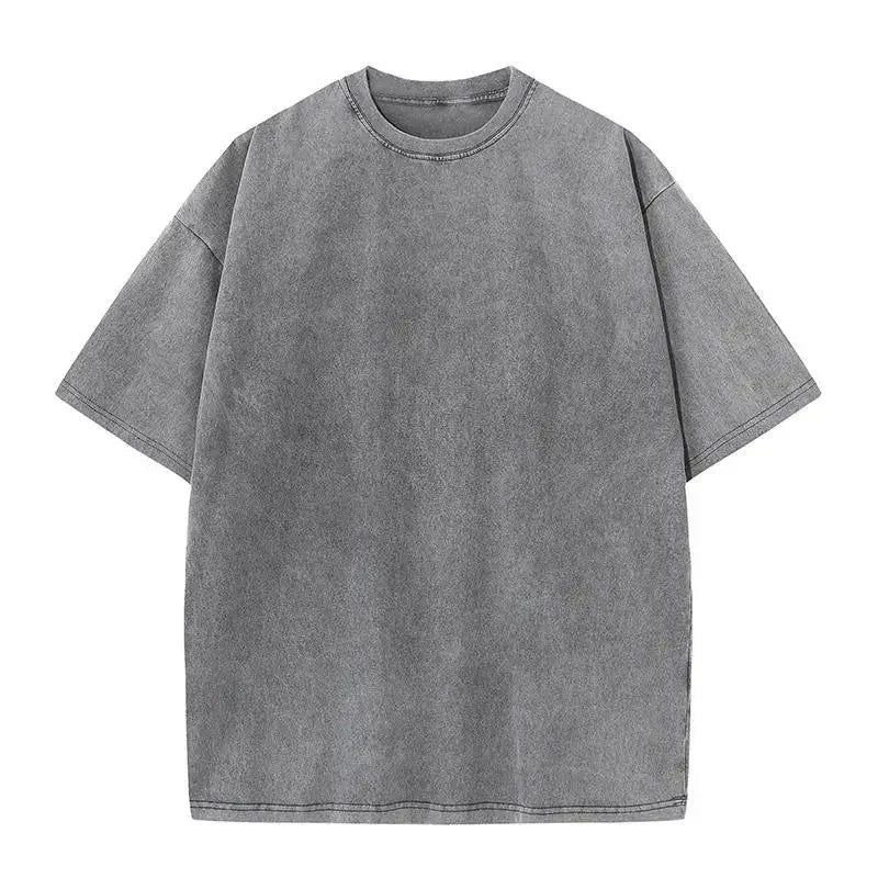 Quality Oversized Acid Washed Y2K T Shirt men Vintage T-shirts Streetwear Mineral Wash Tee Shirts boy Loose Luxury Brand Tops
