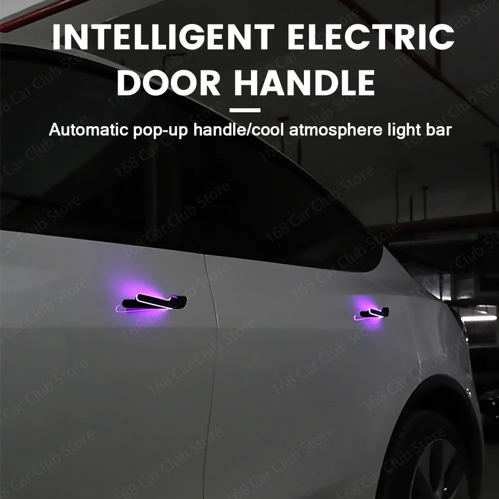 Four Door Electric Illuminated Handle LED Lights For Tesla Model 3 Y Car Highland The Latest Waterproof Four Door light For 2025