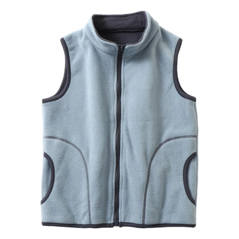 Solid Teenager Outwear Waistcoat Sleeveless Jacket Polar Fleece Children Vest for Boy Girl Warm Winter Kid Vest Toddler Clothing