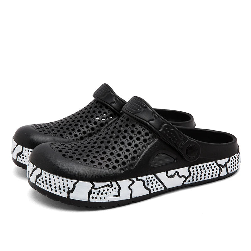 Grey Clogs Shoes Man Slides Plus Size 41-46 Comfortable Eva Garden Sandals For Man New Summer Beach Shoes Men chaussure hommes