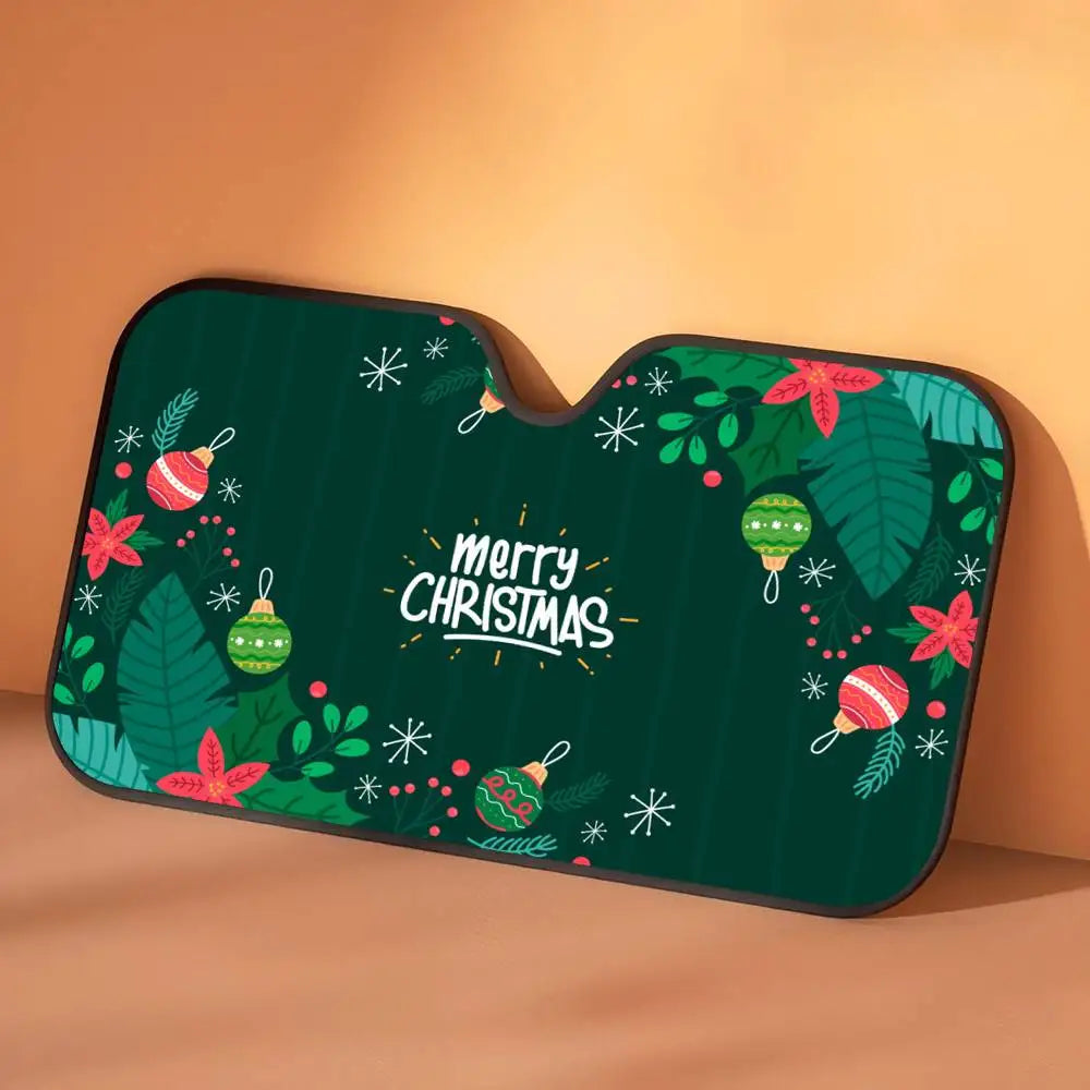 Merry Christmas Sun Shade Sunshade Seat Cover Off-Road Truck Accessory Set Retro Steering Car Van SUV Gifts