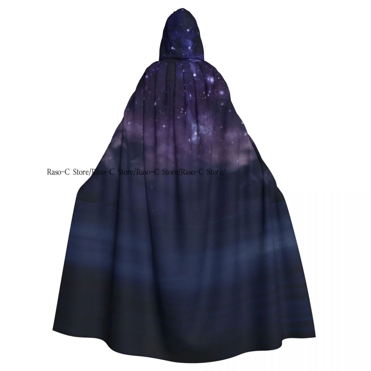 Starry Sky In The Open Sea Abstract Background Hooded Cloak Polyester Unisex Witch Cape Costume Accessory