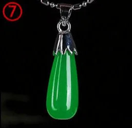 925 Silver Chinese Green Jade Water Drop Pendant Dragon Necklace Jadeite Amulet Fashion Jewelry Luck Gifts Women Sweater Chain