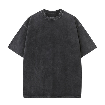 Men's Summer T-shirt 230G Heavy Cotton Vintage Washed T-Shirts Oversized Short Sleeve Loose Streetwear Short Sleeve Tops Tee