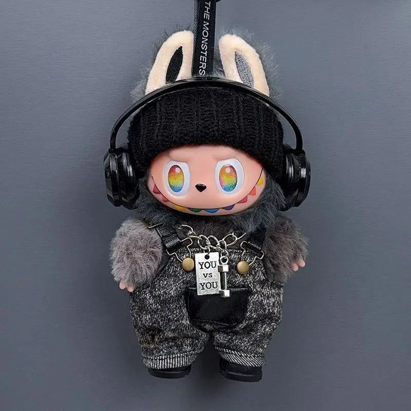 For  labubu Big Into Energy Series baby black suit clothes wild T-shirt shorts tide cool