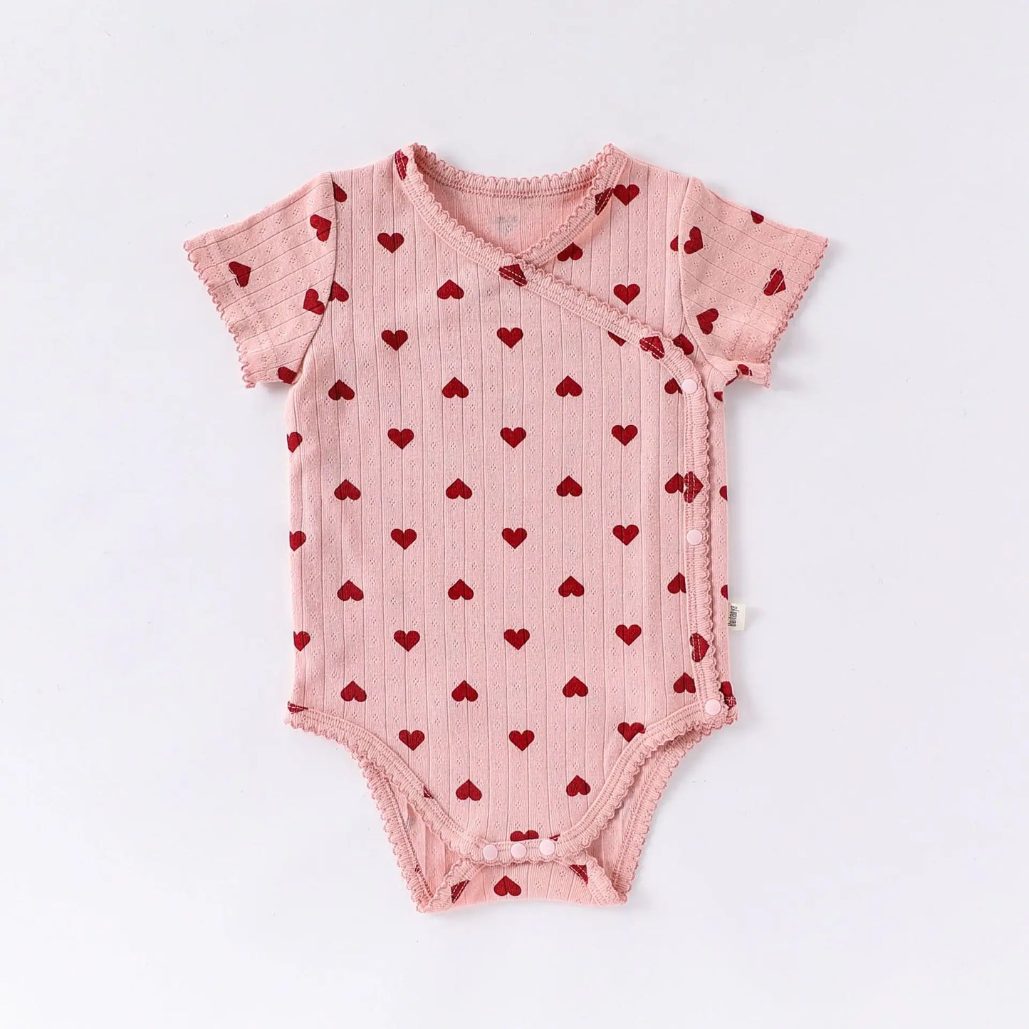 0-24M Heart Print Baby Girl Romper Summer Newborn Kid Clothes Short Sleeve 100% Cotton Baby Bodysuit Cute Sweet Outfit