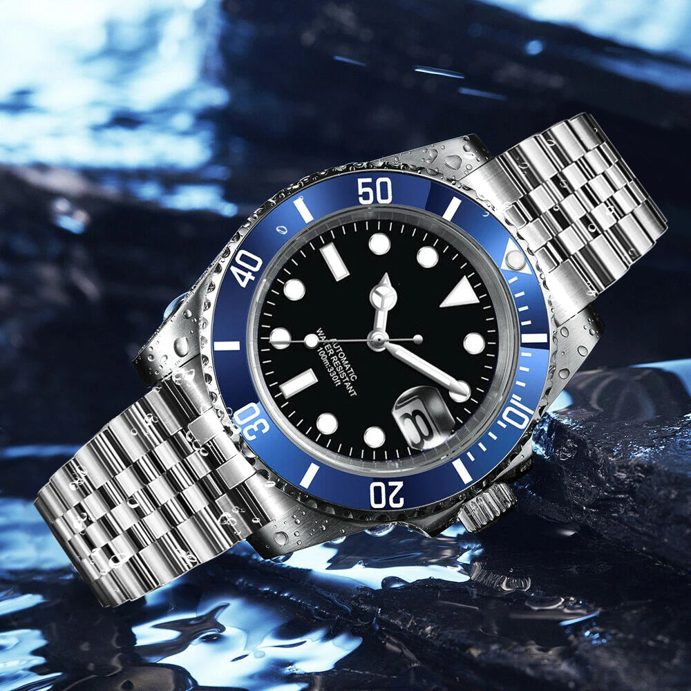 DIY Logo 40MM Dive Watch NH35 Automatic WristWatch 10Bar Waterproof Luminous Sapphire Ceramic bezel dress Watches Men Reloj