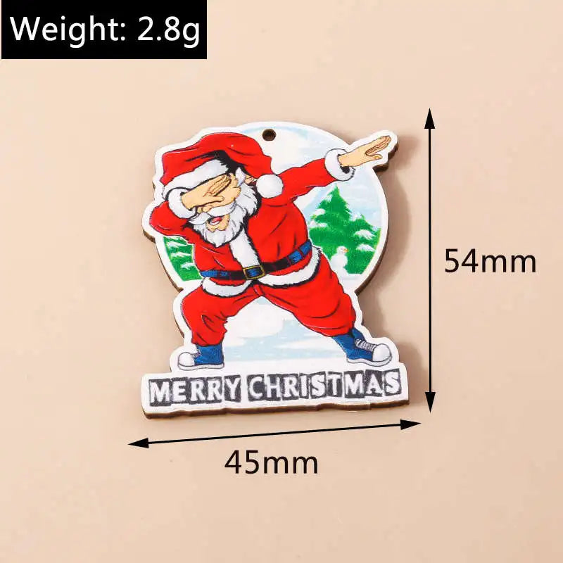 Leslie 10pcs Fashion Christmas Charms Cute Christmas Tree Deer Bell Snowman Pendant for Earring Necklace Making Accessories