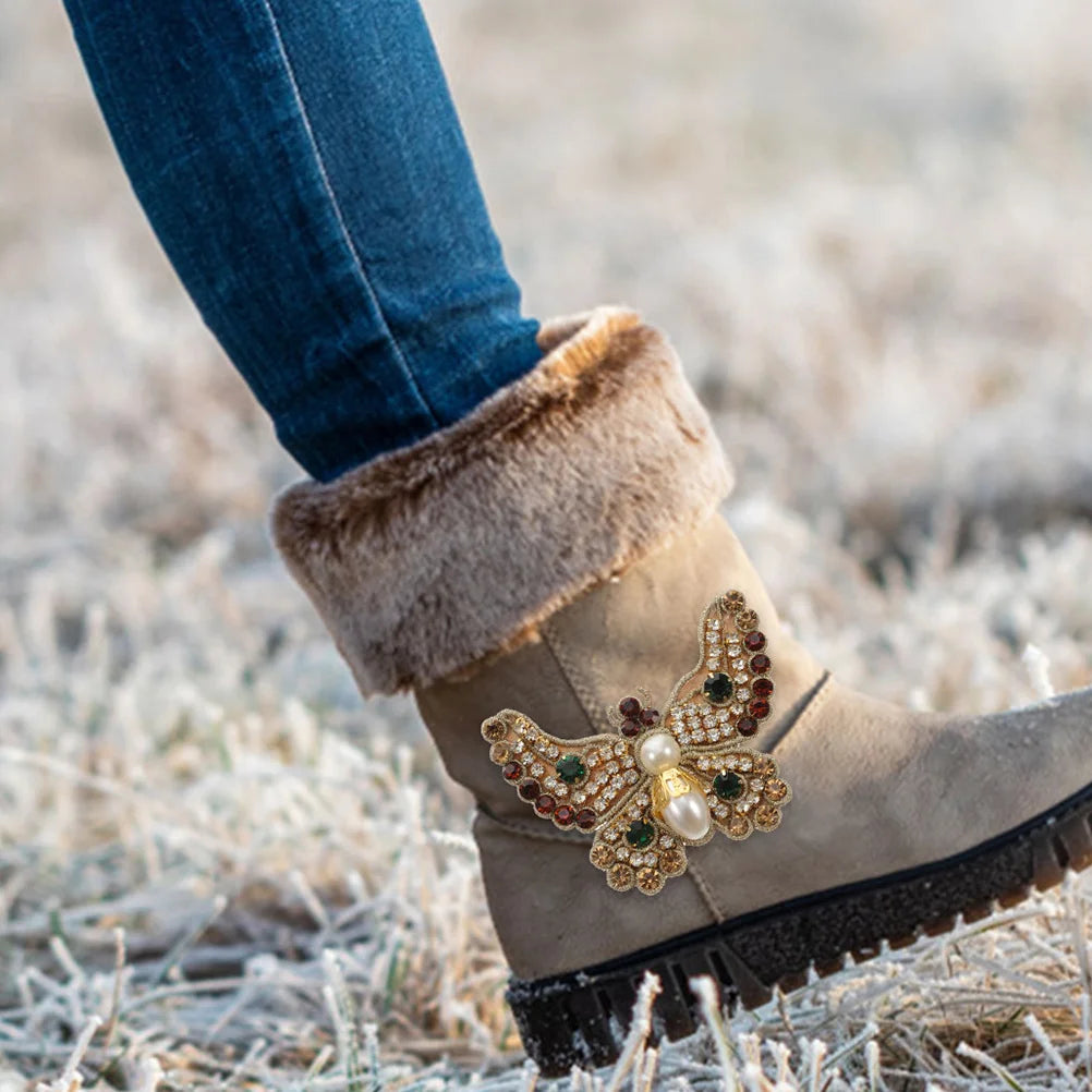 2 Pcs Apparel Hot Glue Bottom Cloth Sticker Bride Shoe Jewelry Clips Imitation Pearls Clothing Patch Repairing Patches