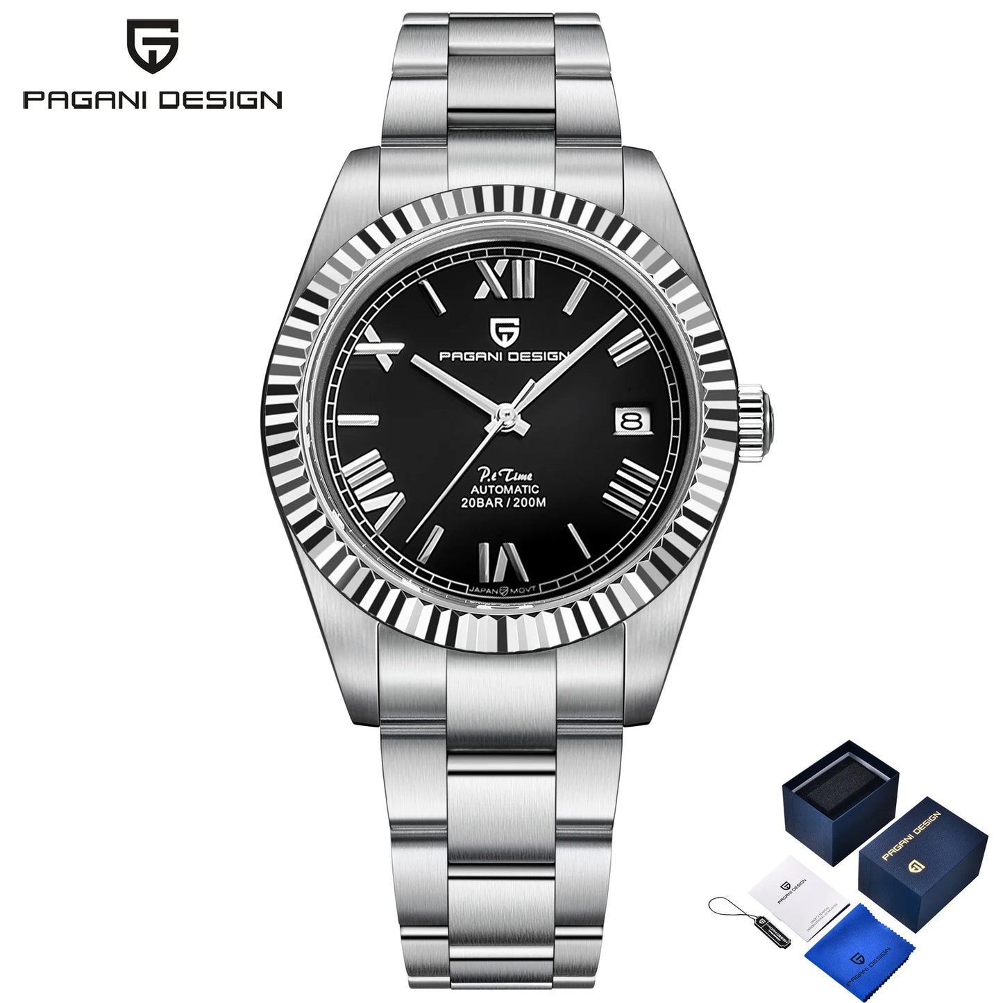 2025 Pagani design mechanical watch men's fashion automatic watch men's Roman time scale 200 m waterproof men's watches gift box