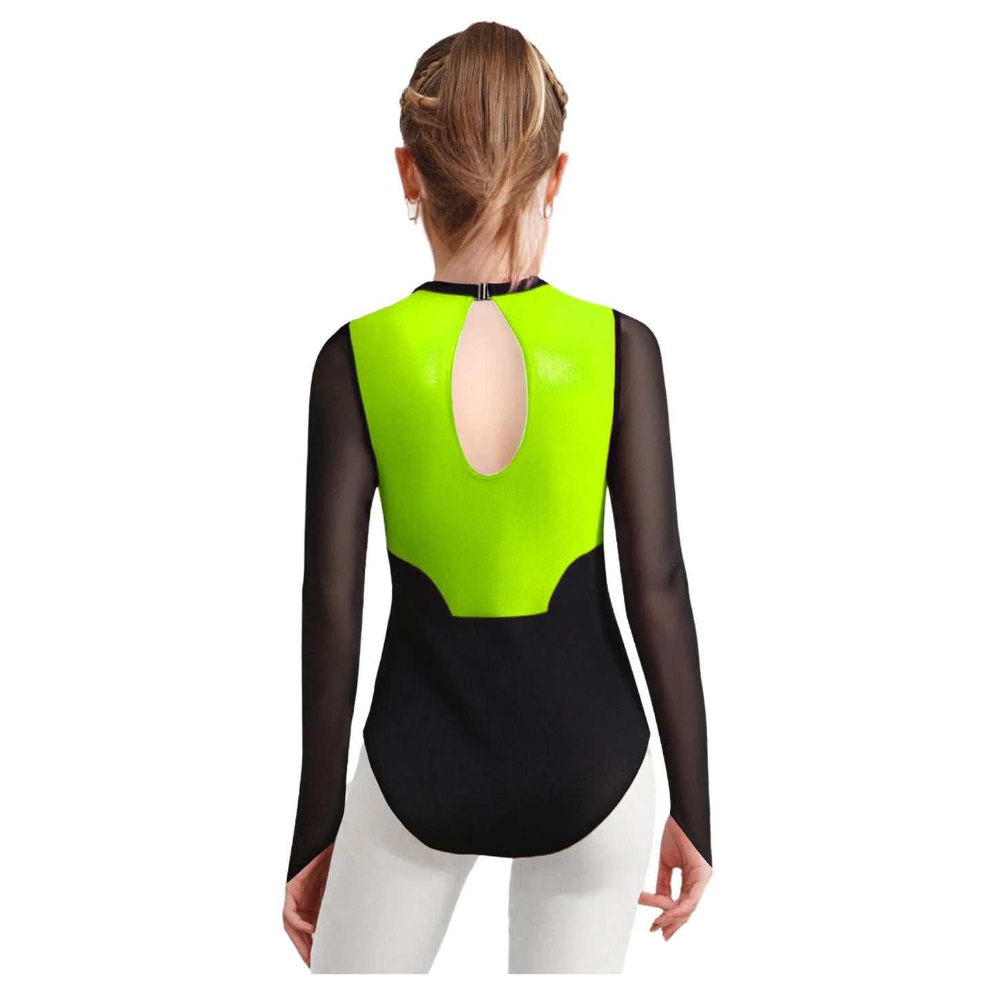 Kids Girls Ballet Gymnastics Sets Sports Tracksuit Figure Skating Dancewear Long Sleeves Rhinestones Leotard with Shorts Suit