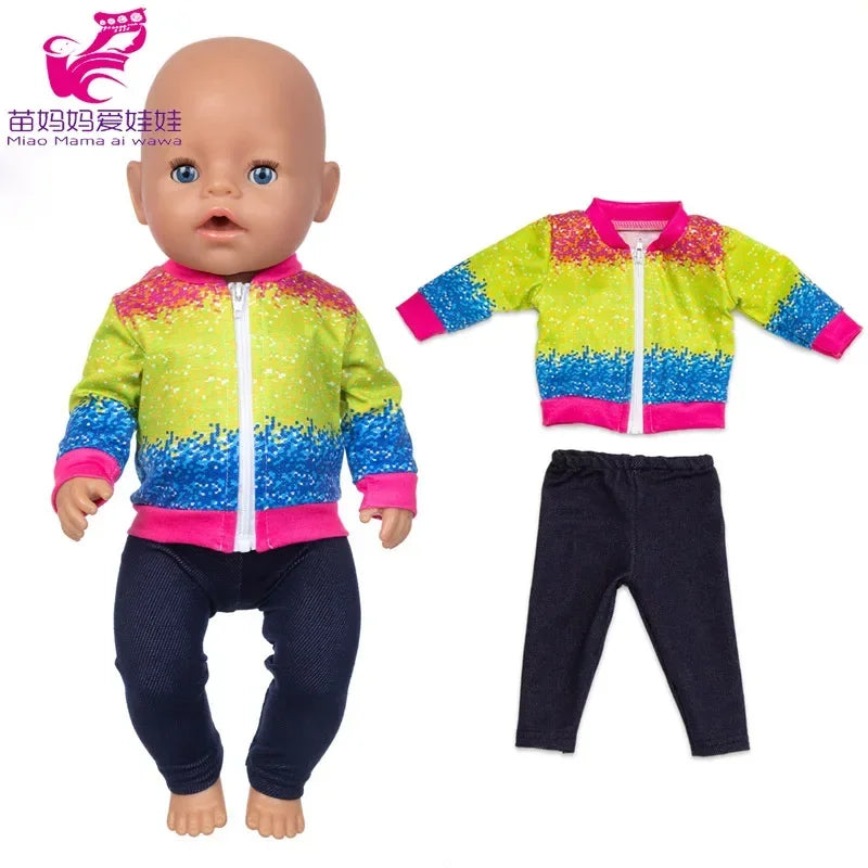 Baby New Born Doll Clothes Coat Hooded Sweater for 17 Inch Doll Jacket Toys Doll Wears