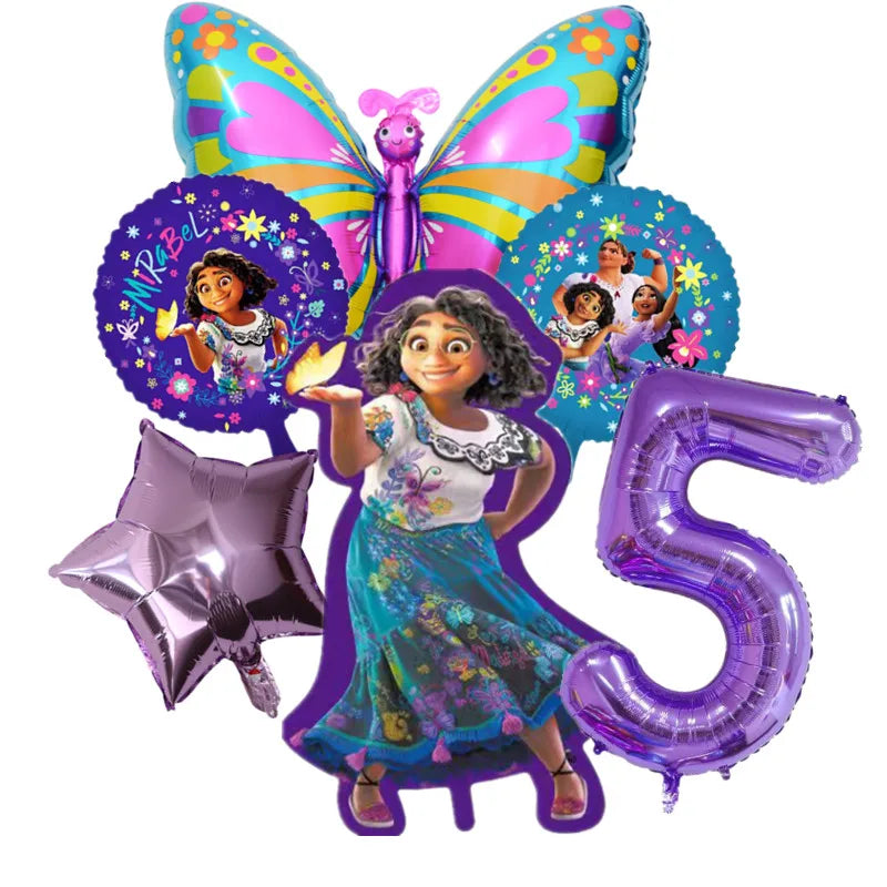 Disney Encanto Mirabel Isabella Party Balloons Set 32inch Purple Number Foil Balloons For Kids 1 2 3th Birthday Decor Air Globos