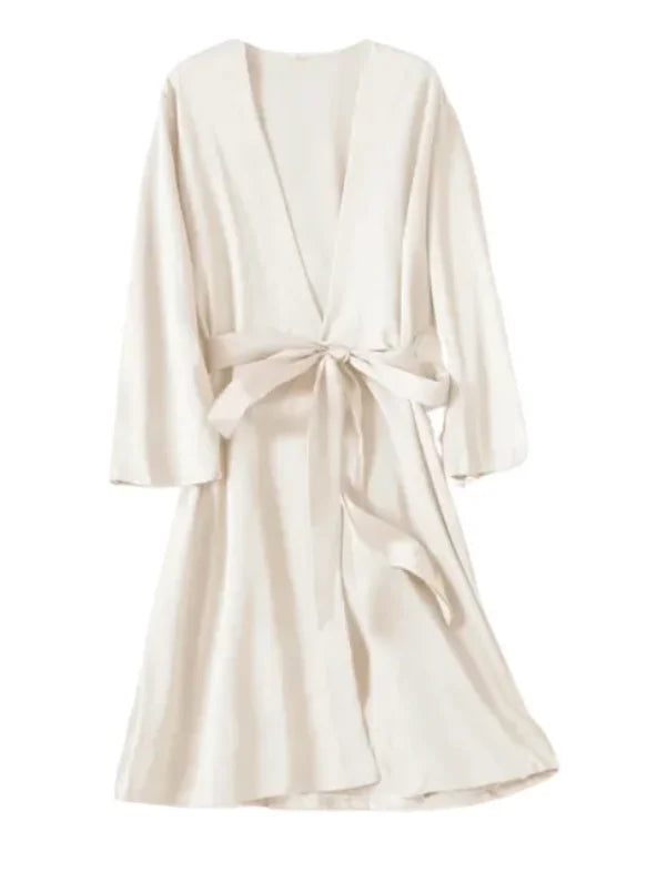 Satin Robe Female Intimate Lingerie Sleepwear Silky Bridal Wedding Gift Casual Kimono Bathrobe Gown Nightgown Sexy Nightwear