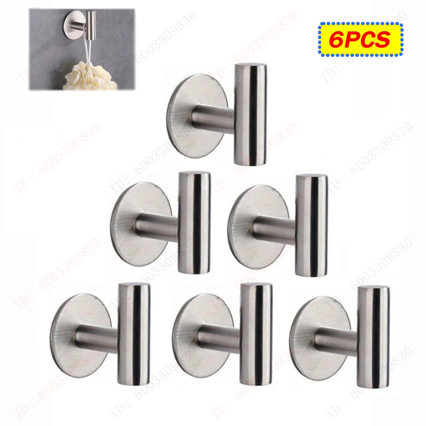 6/3PCS Strong Adhesive Wall Hooks,Self-adhesive Hooks,Towels Hanger Hook,Coat Hanging Rack,Key Holder,Bathroom Accessories