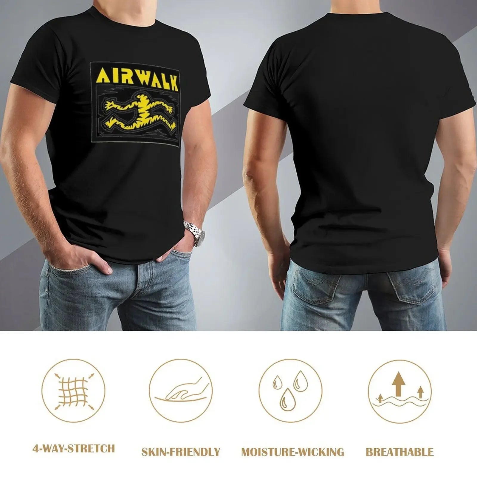 Running man, Airwalk shoes skateboard t shirt design. T-Shirt T-shirts oversize men t shirts